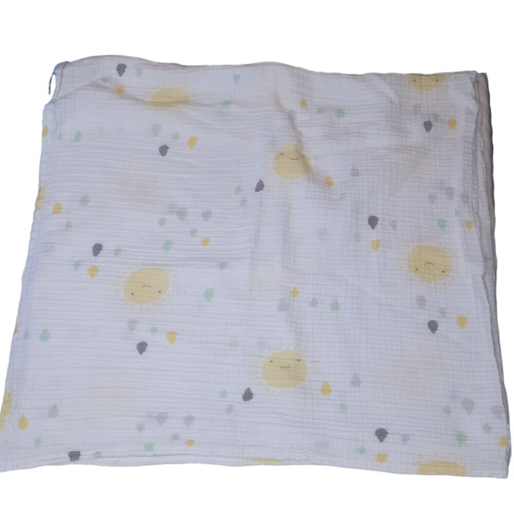 2018 Cloud Island Target Sun Raindrops Muslin Swaddle Lovey Blanket 45" X 48"
